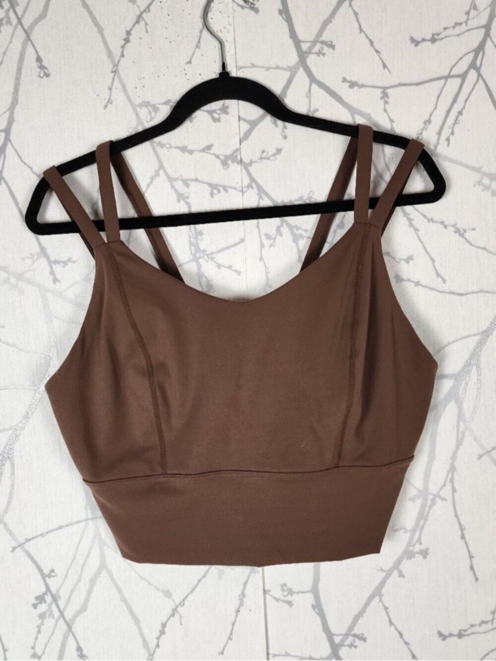 Popflex Brown Strappy Longline Bra Crop Top